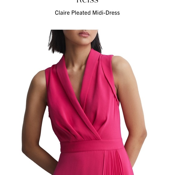 Reiss Claire pleated midi dress , excellent like new condition, size 2 - Picture 3 of 8